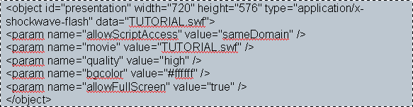 Código HTML con estilo cgHTMLInclude aplicado