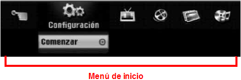 Menú de inicio