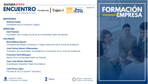INVITACIÓN ENCUENTRO INFORMATIVO FORMACIÓN Y EMPRESA, 2.03.26