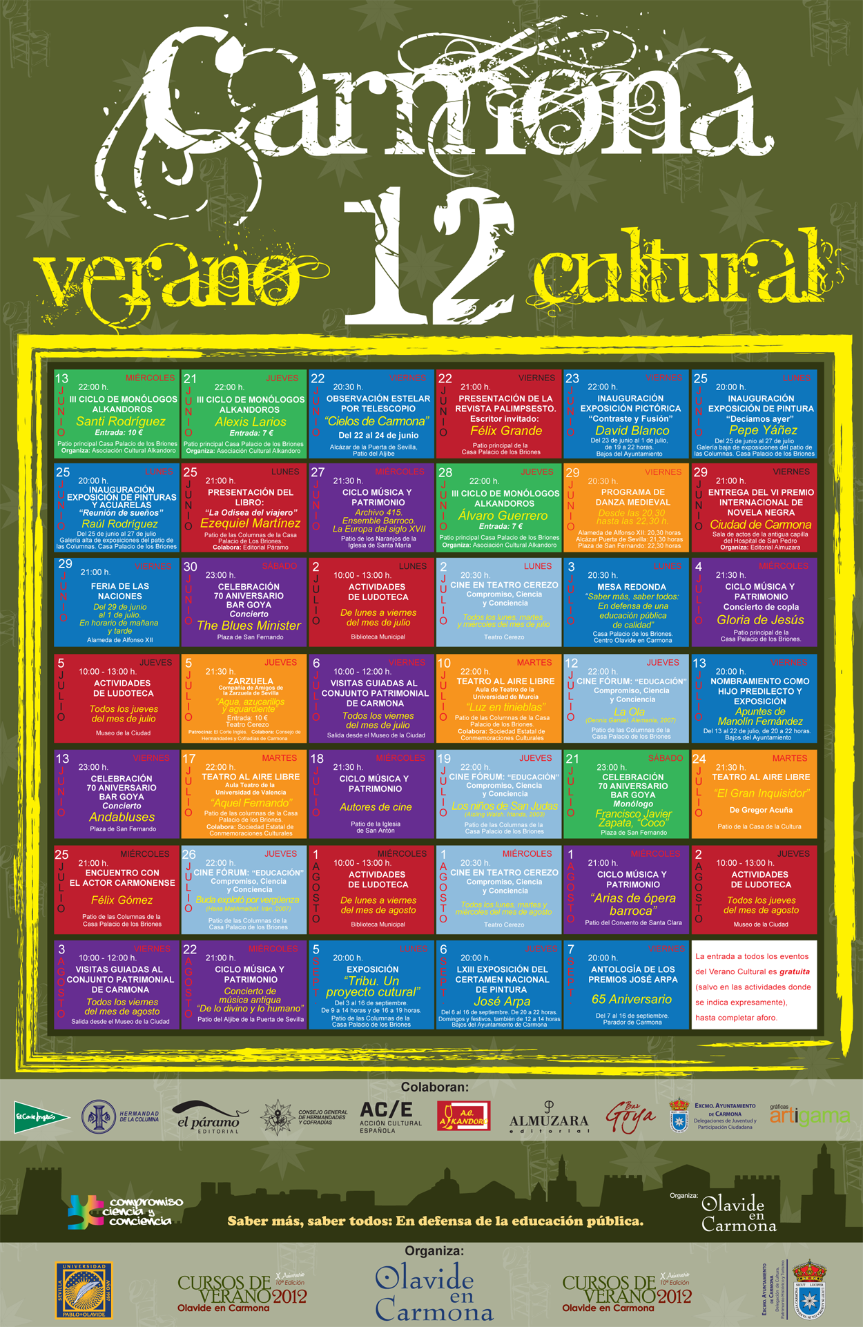 Cartel Verano Cultural 2012
