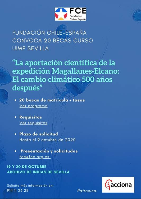 Fundación Chile-España Convoca 20 Becas Curso UIMP SEVILLA