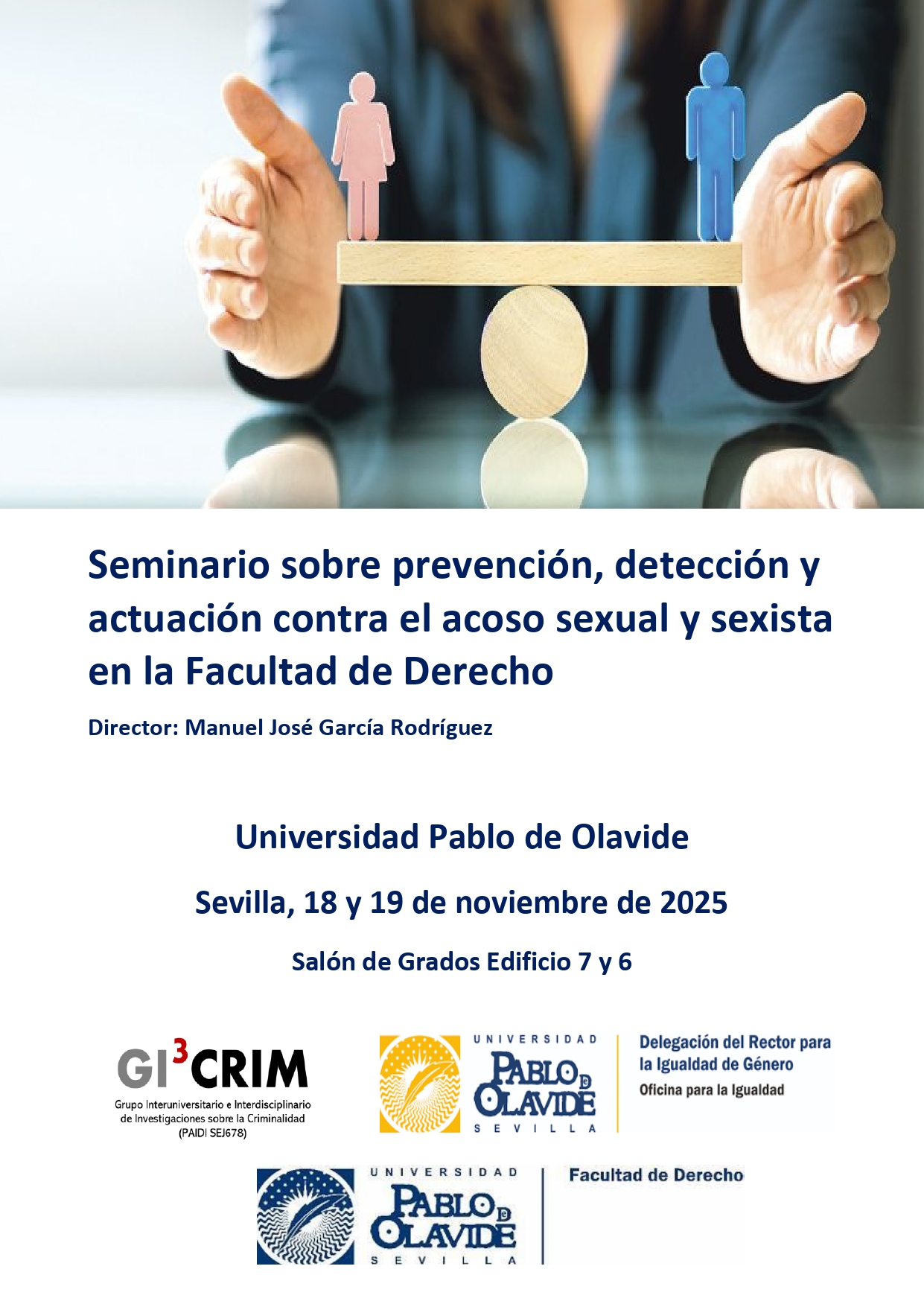 Cartel Seminario Acoso Sexual_Facultad Derecho UPO