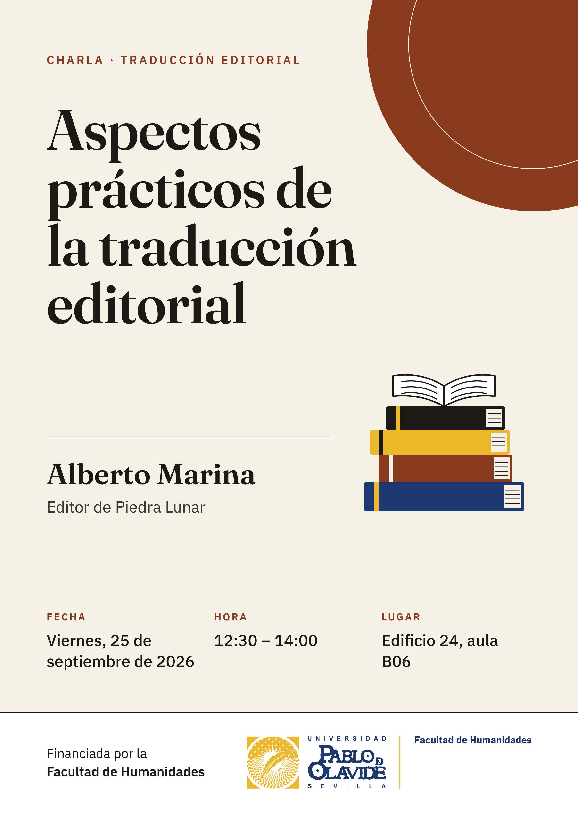 Cartel charla Alberto Marina ¿ Traducción editorial