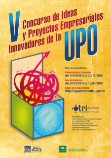 Cartel del V Concurso de Ideas y Proyectos Empresariales Innovadores de la UPO
