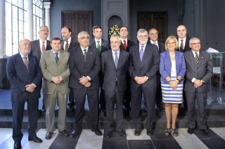 José Antonio Griñán tras la firma del Acuerdo con los rectores de las universidades andaluzas