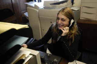 Jessica Gurevich, an intern from Melbourne, Australia in Rep. Mike Castle's office.
