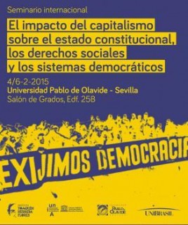 Cartel del seminario internacional acerca del impacto del capitalismo