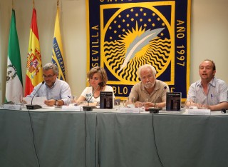 De izquierda a derecha: Xavier Coller, Elodia Hernández, Juan Maestre y Víctor Manuel Muñoz