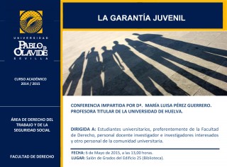 conferencia sobre “La garantía juvenil” : 6 de mayo a las 13 horas en la Biblioteca de la UPO