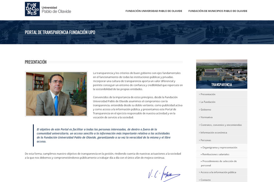 La Fundación Universidad Pablo De Olavide Publica Su Nuevo Portal De Transparencia Dupo 