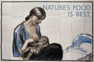 Ilustración de una madre dando de mamar a su hijo