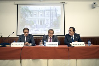 Miguel A. Castro, Emilio Lora-Tamayo y Vicente Guzmán en la EEHA