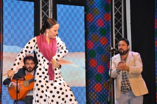 Marta Rodríguez al baile, Kaveh Nassehi a la guitarra y Paco Mejías al cante.