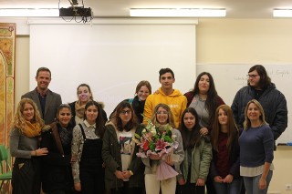 El grupo de estudiantes de 2º de Bachillerato del IES José María Infantes que han ganado el concurso.