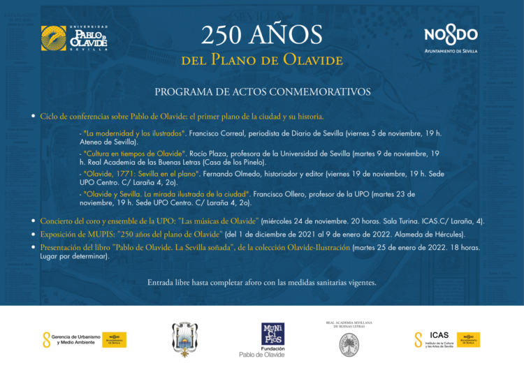 programación del ciclo '250 años del Plano de Olavide'