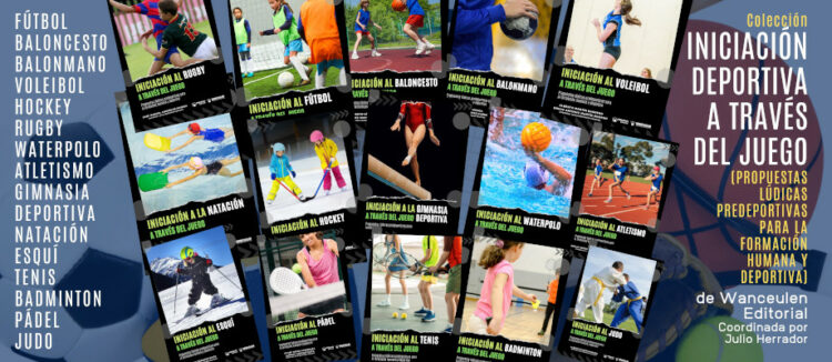 portadas de los libros sobre iniciación al deporte a través del juego