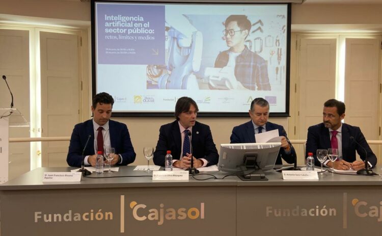Juan Francisco Álvarez, Francisco Oliva, Antonio Sanz y Eduardo Gamero en la presentación de las Jornadas