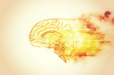 ilustración de un cerebro ardiendo