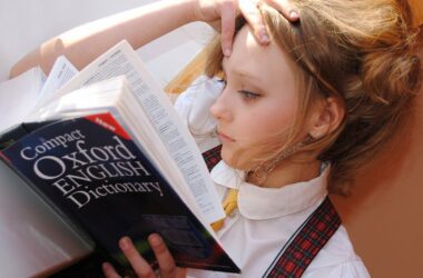 joven estudiante consulta un diccionario