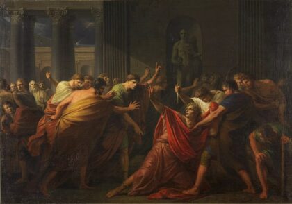 El asesinato de Julio César (por Heinrich Füger) – Museo de Viena