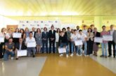 Foto de familia de la entrega de los premios del Concurso UPOemprende