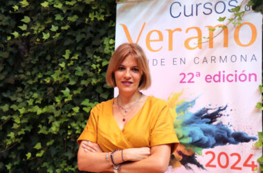Griselda Herrero en la sede de la UPO en Carmona
