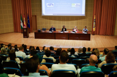 Evaristo Barrera, Laura Gómez, Teresa Fernández y Javier Ortuño en la presentación de las Jornadas