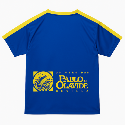 Camiseta campus saludable azul trasera