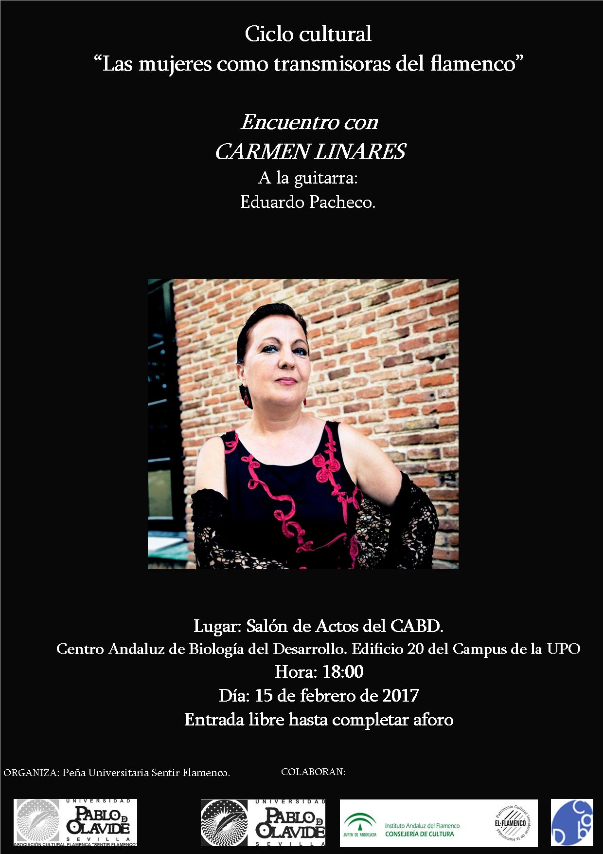 Carmen Linares, con Eduardo Pacheco a la guitarra: 15 de febrero, 18 horas. CABD