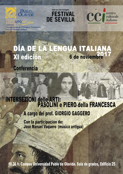 Conferencia: 'Intersezioni delle arti: Pasolini e Piero della Francesca', 6 de noviembre, 18.30 horas. Biblioteca, UPO