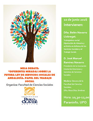 Debate sobre la futura ley de Servicios Sociales de Andalucía. 10 de junio, 10.30 horas